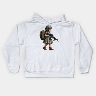 The Little Girl and a Toy Gun Kids Hoodie
